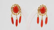 Boucles d'oreilles Boucles d’oreilles pendantes en or jaune 18 ct et corail 58 Facettes 32382