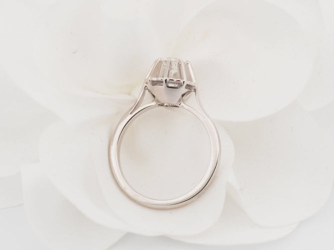 Bague 51 Bague solitaire en or blanc 18 ct et diamant taille brillant 58 Facettes 33056