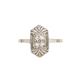 Ring 62 Art Deco rectangular gold diamond ring 58 Facettes J325