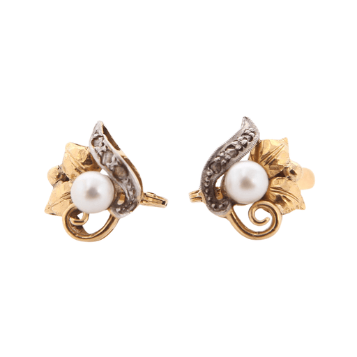 Boucles d'oreilles Boucles d'oreilles 2 Ors style vintage Perles Diamants 58 Facettes E360522B