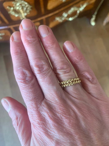 Bague 50 Alliances torsadées - Paire en or jaune 18 carats 58 Facettes B371