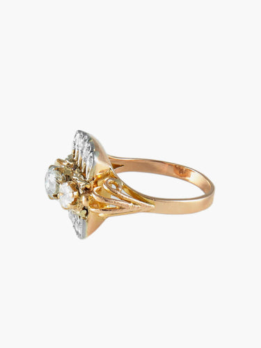 Bague 55 Bague ancienne en or jaune 18 carats et diamants 58 Facettes BO/150023