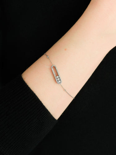 Bracelet Messika - Bracelet Baby Move en or blanc et diamants 58 Facettes BO/230035