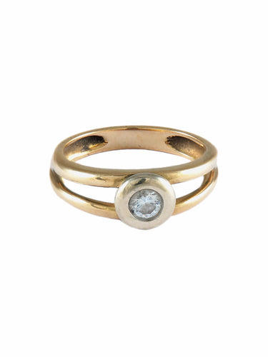 Bague 54 Bague solitaire ajourée en or jaune 18k et diamant taille brillant 58 Facettes BO/150047