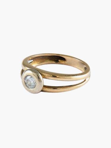 Bague 54 Bague solitaire ajourée en or jaune 18k et diamant taille brillant 58 Facettes BO/150047