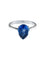 Bague 54 Bague solitaire en or blanc 18 carats et saphir de Ceylan 58 Facettes BO/170005