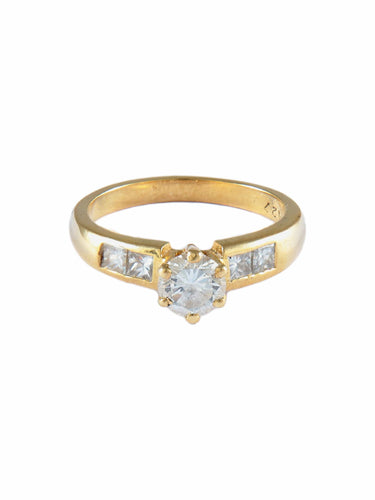 Bague 52 Bague solitaire sertie d’un diamant 0,50 ct en or jaune 18k 58 Facettes BO/160007