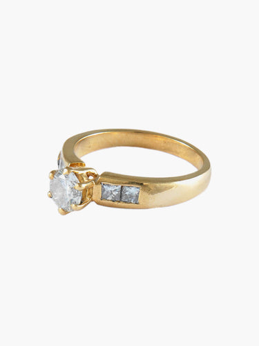 Bague 52 Bague solitaire sertie d’un diamant 0,50 ct en or jaune 18k 58 Facettes BO/160007