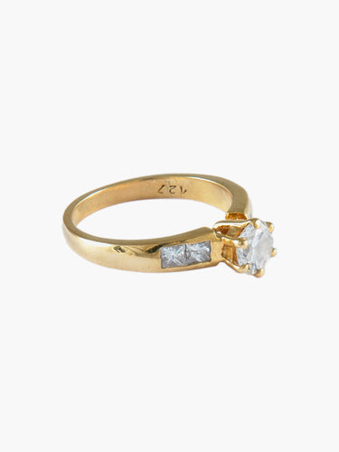 Bague 52 Bague solitaire sertie d’un diamant 0,50 ct en or jaune 18k 58 Facettes BO/160007
