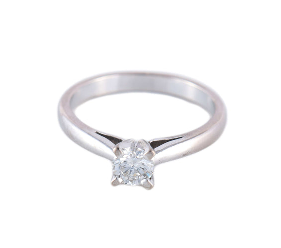 Bague 59 Bague solitaire en or blanc 18 carats et diamant 0,25 ct 58 Facettes BO/220098 NSS