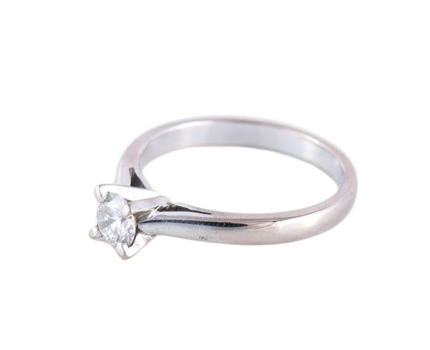 Bague 59 Bague solitaire en or blanc 18 carats et diamant 0,25 ct 58 Facettes BO/220098 NSS