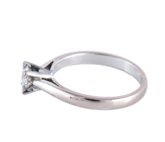 Bague 59 Bague solitaire en or blanc 18 carats et diamant 0,25 ct 58 Facettes BO/220098 NSS