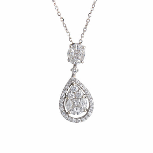 Collier Vahan - Collier pendentif goutte en or blanc 18k et diamants 58 Facettes BO/220046 RIV
