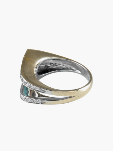 Bague 51.5 Bague ronde Fleur pavée en or blanc 18k et diamants 58 Facettes 210032