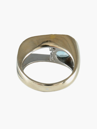 Bague 51.5 Bague ronde Fleur pavée en or blanc 18k et diamants 58 Facettes 210032