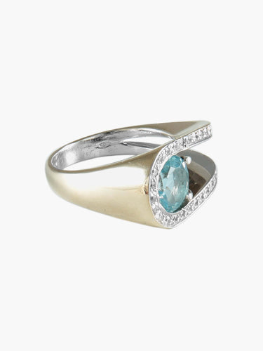 Bague 51.5 Bague ronde Fleur pavée en or blanc 18k et diamants 58 Facettes 210032