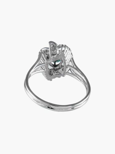 Bague 59 Bague "Étreinte" en or blanc et diamants avec saphir ovale 58 Facettes 24921