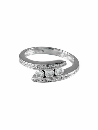 Bague 53 Bague "Trio" pavée en or blanc et diamants 58 Facettes BO/200006