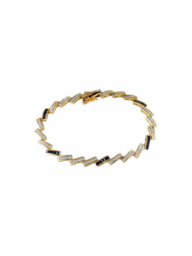 Bracelet Bracelet serti en or jaune 18 carats, saphirs et diamants 58 Facettes BO/210018