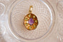 Pendentif Pendentif oval en or jaune 18 carats, améthyste et péridots 58 Facettes Ref2613
