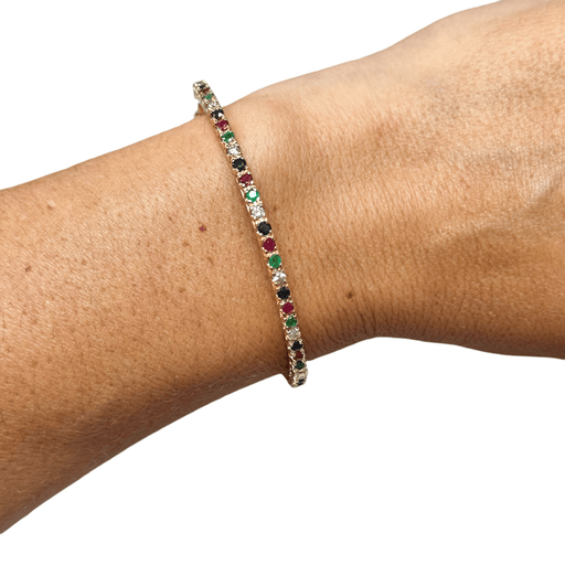 Bracelet Bracelet jonc rivière en or 18 carats avec pierres précieuses 58 Facettes 332