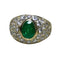 Bague 53 Bague dôme en or 18 carats avec émeraude et diamants 58 Facettes 287
