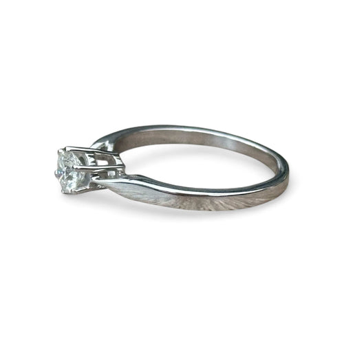 Bague 54 Solitaire - Bague en or blanc 18 carats avec diamant 0,35 ct 58 Facettes 282
