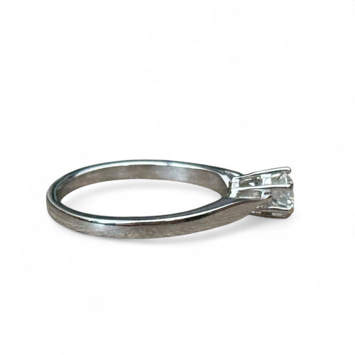 Bague 54 Solitaire - Bague en or blanc 18 carats avec diamant 0,35 ct 58 Facettes 282