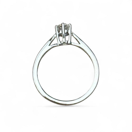 Bague 54 Solitaire - Bague en or blanc 18 carats avec diamant 0,35 ct 58 Facettes 282