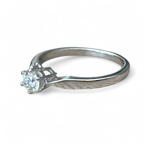 Bague 54 Solitaire - Bague en or blanc 18 carats avec diamant 0,35 ct 58 Facettes 282