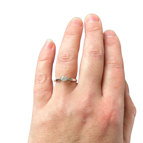 Bague 54 Solitaire - Bague en or blanc 18 carats avec diamant 0,35 ct 58 Facettes 282