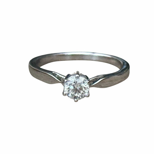 Bague 54 Solitaire - Bague en or blanc 18 carats avec diamant 0,35 ct 58 Facettes 282