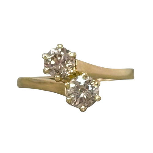 Bague 58 Bague toi et moi en or jaune 18 carats et diamants 58 Facettes 218