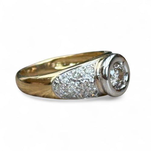 Bague 56 Bague solitaire illusion en or 18 carats et diamants 58 Facettes 296