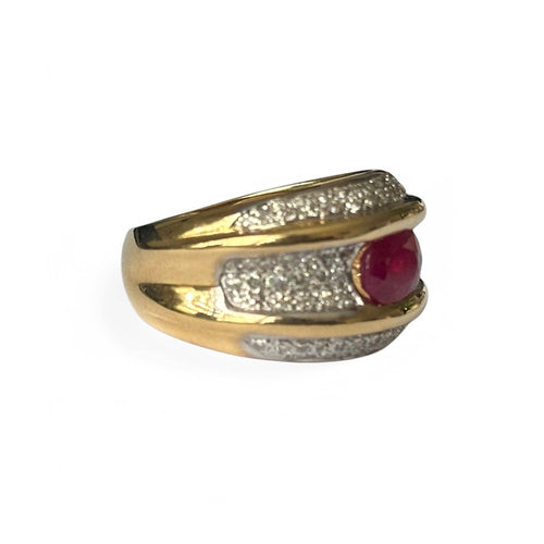 Bague 54 Bague rubis et diamants en or 18 carats 58 Facettes 329