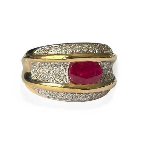 Bague 54 Bague rubis et diamants en or 18 carats 58 Facettes 329