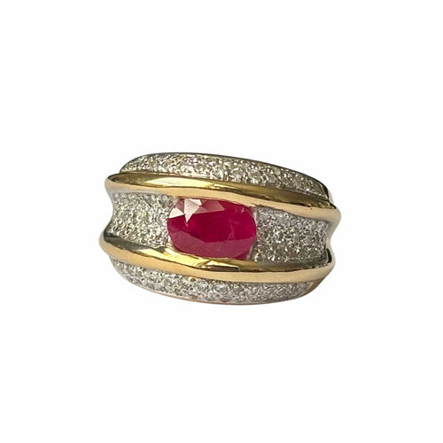 Bague 54 Bague rubis et diamants en or 18 carats 58 Facettes 329