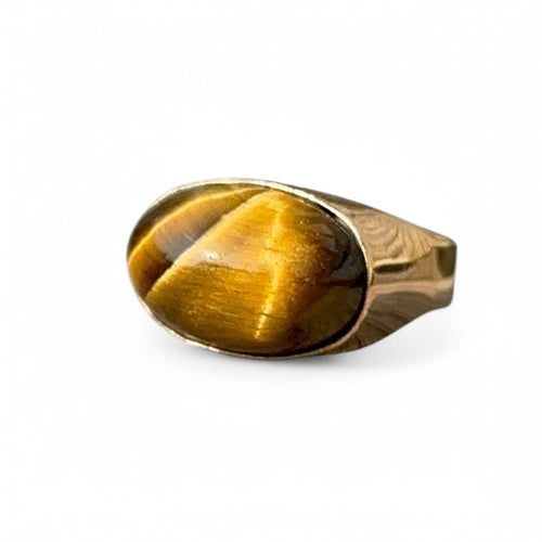 Bague 52 Bague œil de tigre en or jaune 18 carats 58 Facettes 347