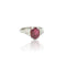 Bague 54 Bague vintage en or blanc 18 carats et rubis chauffé, diamants 58 Facettes