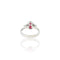 Bague 54 Bague vintage en or blanc 18 carats et rubis chauffé, diamants 58 Facettes
