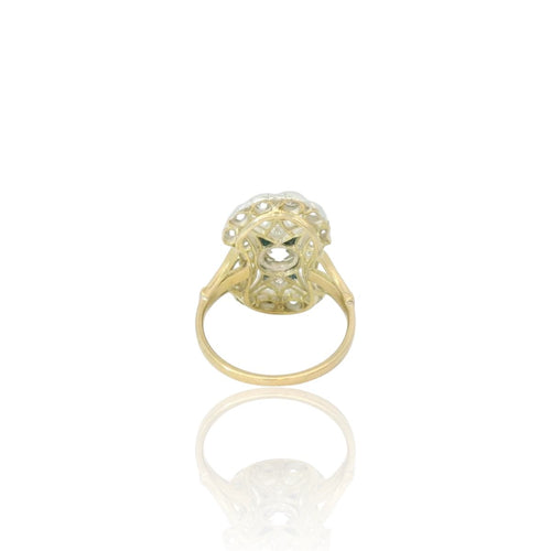 Bague 56 Bague fin XIXe en or jaune 18k, argent, diamants et saphirs 58 Facettes