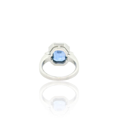 Bague 52 Bague émeraude saphir Ceylan et diamants en or blanc 18k 58 Facettes