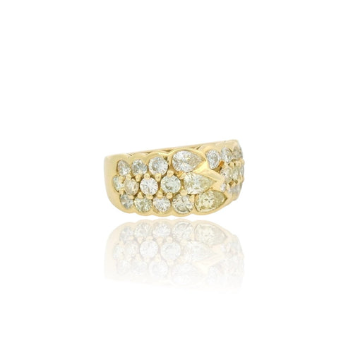 Bague 55 Bague en or jaune 18k avec dégradé de diamants 58 Facettes