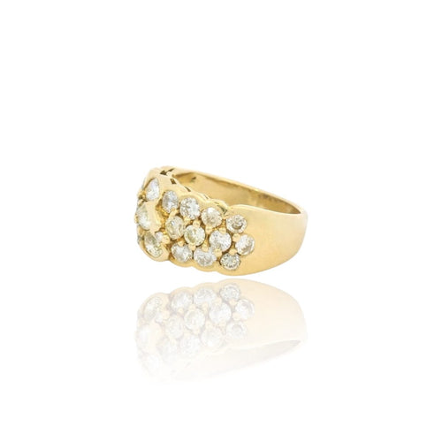 Bague 55 Bague en or jaune 18k avec dégradé de diamants 58 Facettes