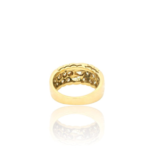 Bague 55 Bague en or jaune 18k avec dégradé de diamants 58 Facettes