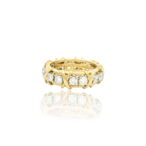 Bague 54 Tiffany & Co. - Bague seize diamants en or jaune 18k 58 Facettes