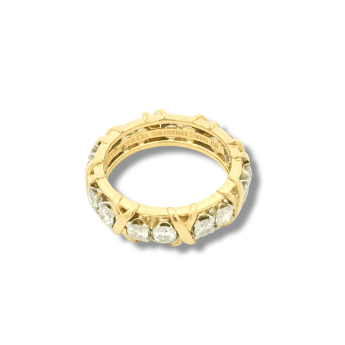Bague 54 Tiffany & Co. - Bague seize diamants en or jaune 18k 58 Facettes