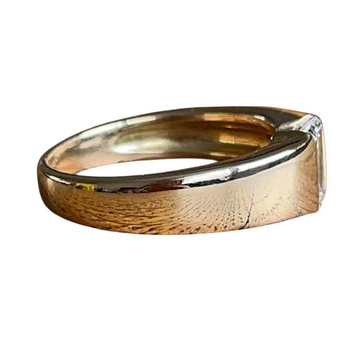 Bague 56 Solitaire - Bague en or jaune 18 carats et diamant taille rectangle 58 Facettes 373