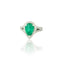 Bague 52 Bague - Bague émeraude taille poire en or blanc 18k et diamants 58 Facettes