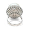 Bague 54 Bague rétro en or blanc 18k, perle des mers du Sud et diamants 58 Facettes